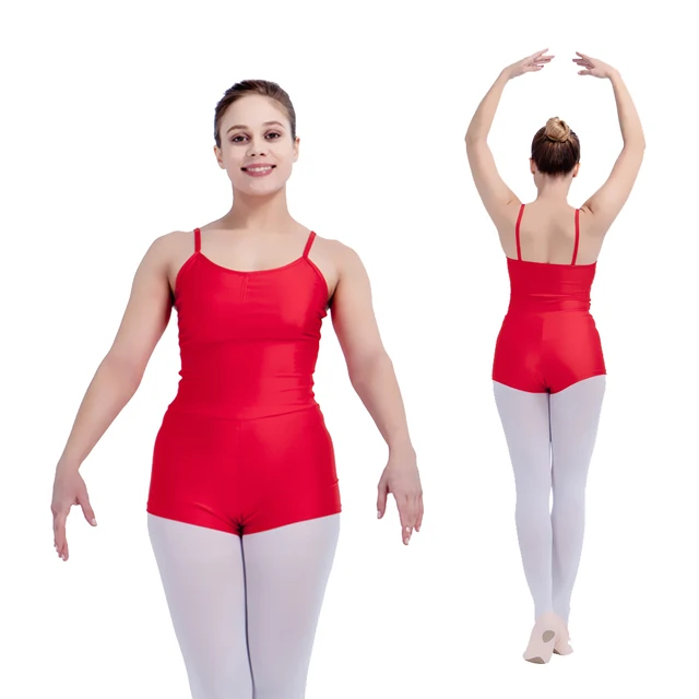Leotard with Shorts Red,Black and More Colors Nylon/Lycra Camisole ...