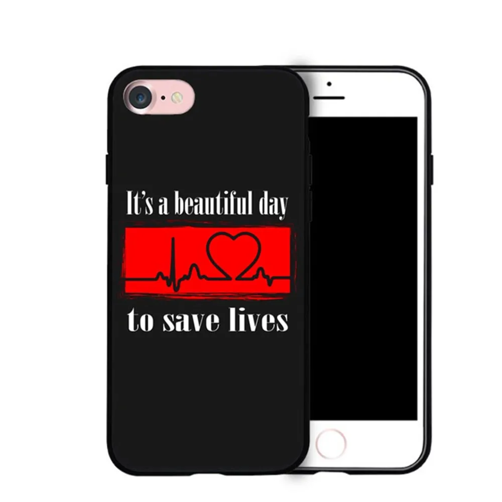Cute Greys Anatomy Quotes Pattern Mobile Phone Cases For iPhone 6 6S Plus 7 XR XS Max 5 5S SE