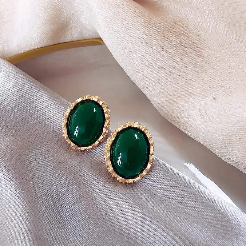 Гц Винтаж овальные каучуковые Элегантный шик матовая Золотая благородная круг Золотая шпилька серьги для Для женщин, ювелирное изделие, подарок вечерние на каждый день
