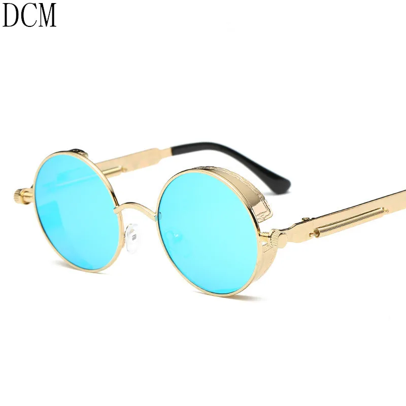 

Retro Round Metal Steampunk Sunglasses Men Women Fashion Glasses Brand Designer Vintage Sunglasses High Quality UV400 Eyewear