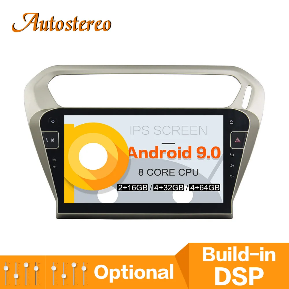 DSP Android 9 Автомобильный gps навигация для peugeot 301 2013- мультимедийный dvd-плеер головное устройство лента Авторадио рекордер авто стерео