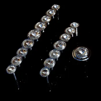 

96mm 128mm glass crystal dresser door handles knobs silver chrome rhinestone kitchen cabinet drawer knobs pulls modern deluxe 5"