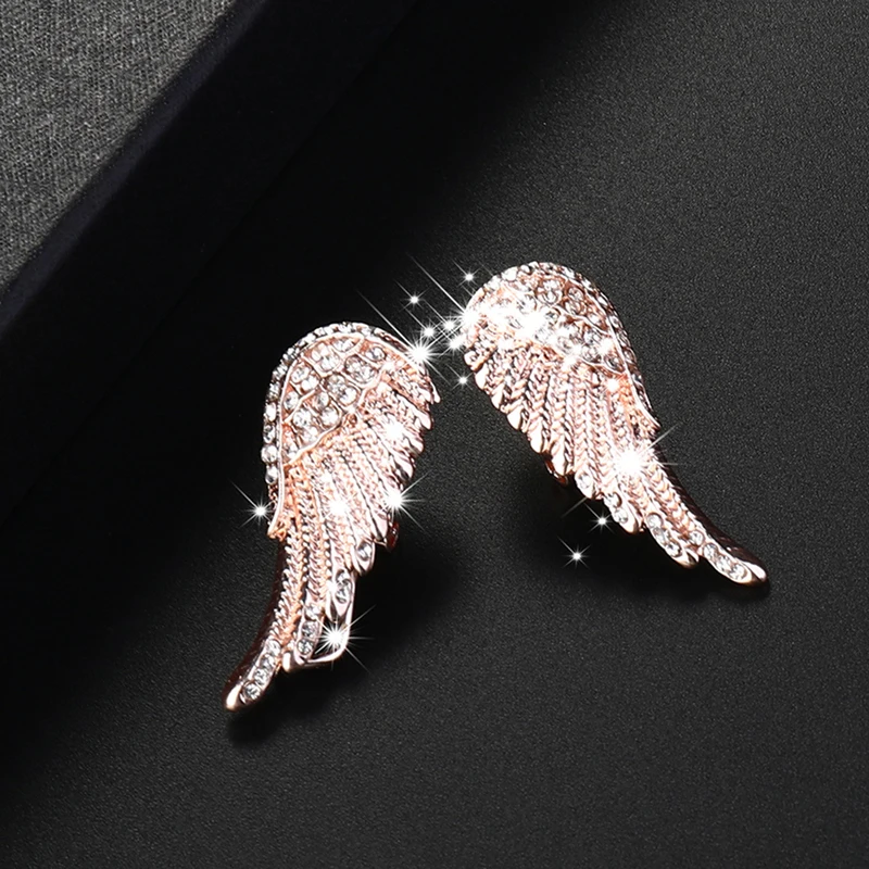 Женские серьги-пусеты Angel Wings розового золота для свадебной вечеринки | Украшения