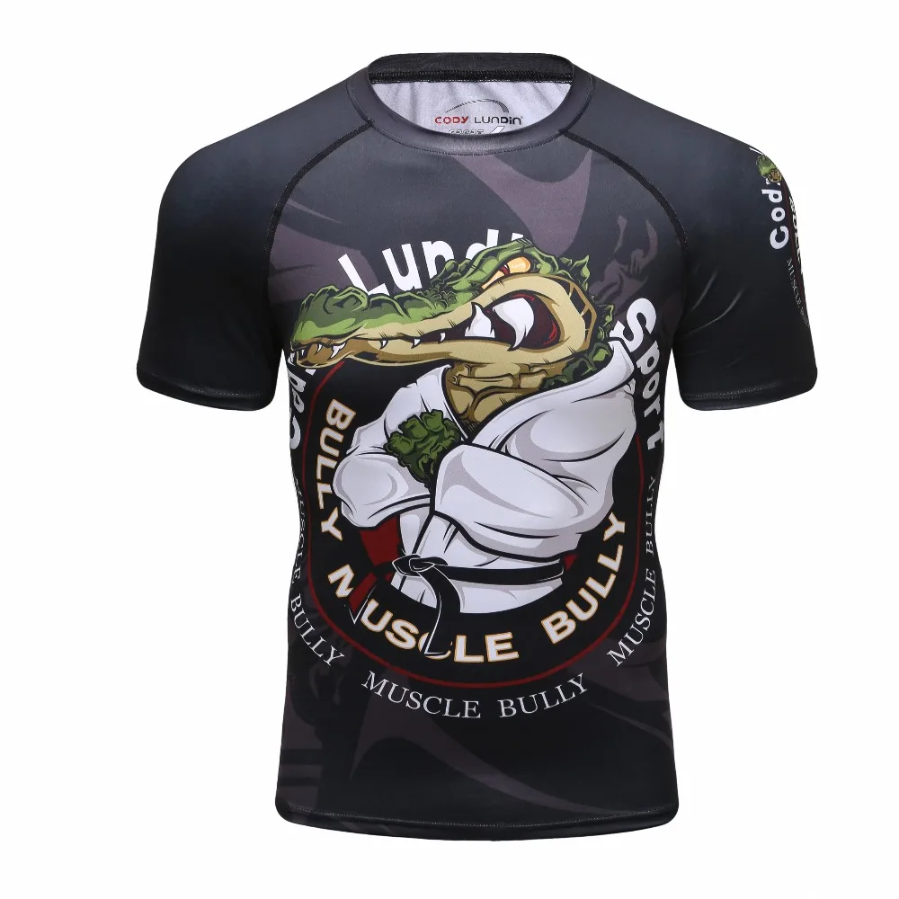 Новинка 2018 компрессионная рубашка Rashguard с коротким рукавом 3D принт BJJ Jiu футболка