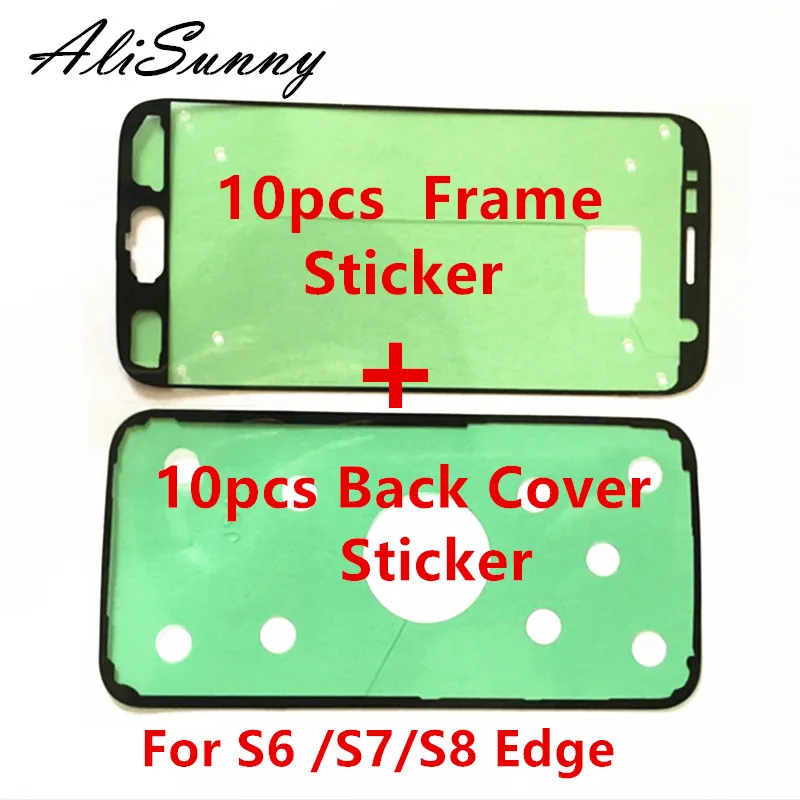 

AliSunny 10set LCD Frame Sticker + back Cover Sticker for Samsung Galaxy S6 S7 S8 S9 Edge Plus Front Bezel Adhesive Glue Tape