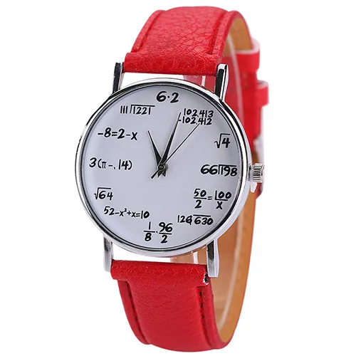 

arrival! Women's Men's Math Formula Equation Dial Faux Leather Quartz Wrist Watch