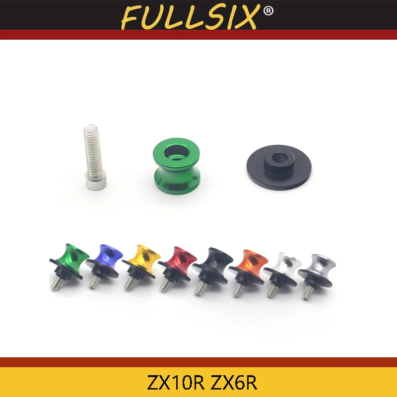 

Motorcycle Parts for KAWASAKI ZX10R ZX6R 2011 2012 2013 2014 10mm CNC Swingarm Sliders Spools Paddock Stand Bobbins Swing Arm