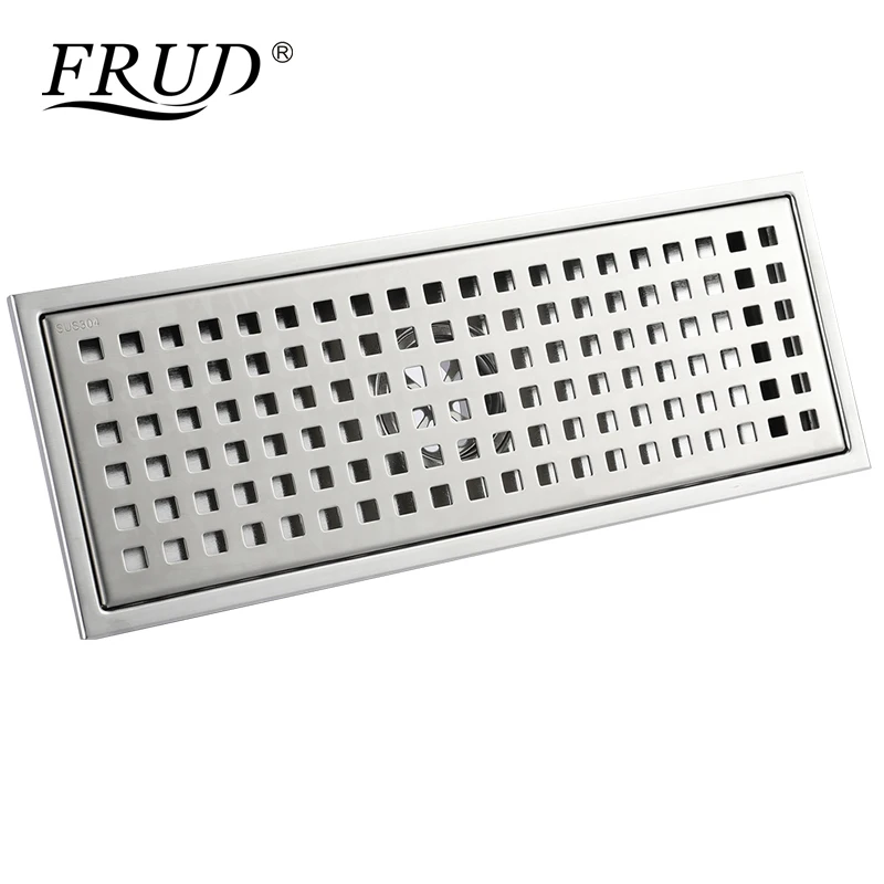 

Frud Simple Style Grid Floor Drain Square Drains Strainer Hair Stainless Steel Large Bathroom Drain Bathroom Accessories Y38092