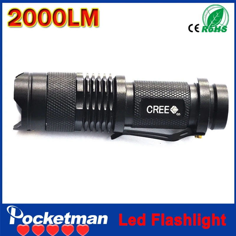 

zk92 High Quality Flashlight Lanterna Led High Power Torch 2000 Lumen Zoomable Mini LED Flashlight Tatica Light Lantern