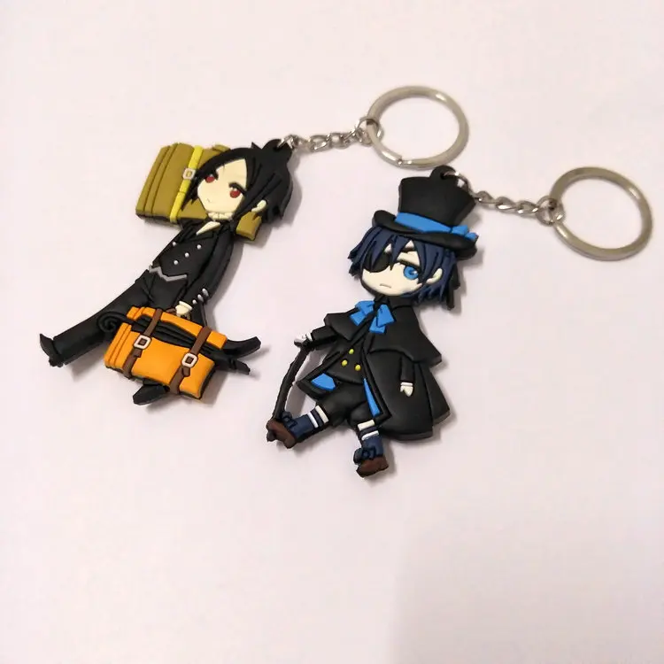 

Anime Action Figure Kuroshitsuji Black Butler Ciel Sebastian Re:Life In A Different World From Zero Rem Rubber Keychain Pendant