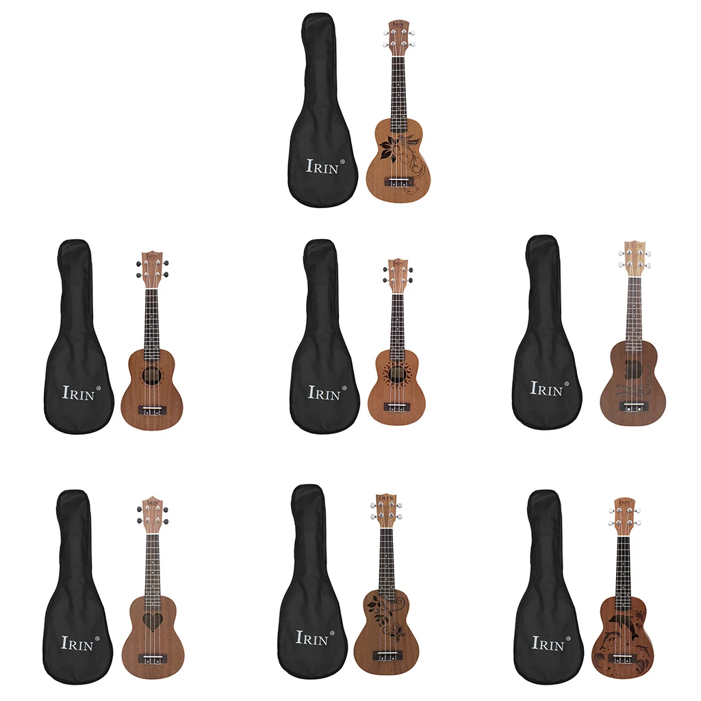 

Ukulele 21 inch 15 Fret Uke 4 Nylon String Rabbit Engrave Wood Guitar