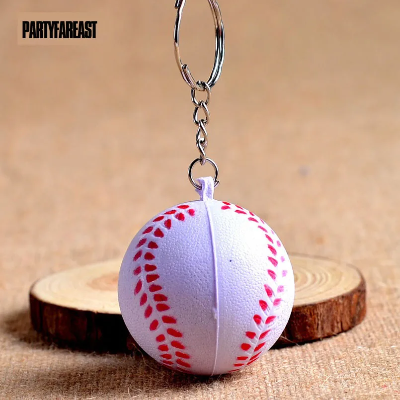 PF Baseball Keychain Pendant PU Foaming Baubles Keyring Charm Key