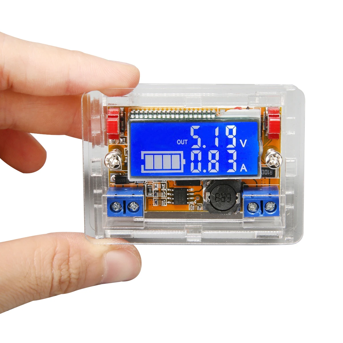 Понижающий преобразователь питания с ЖК-дисплеем DC-DC 5-23 В до 0-16,5 в 3 а максимальный Регулируемый регулятор напряжения+ акриловый корпус