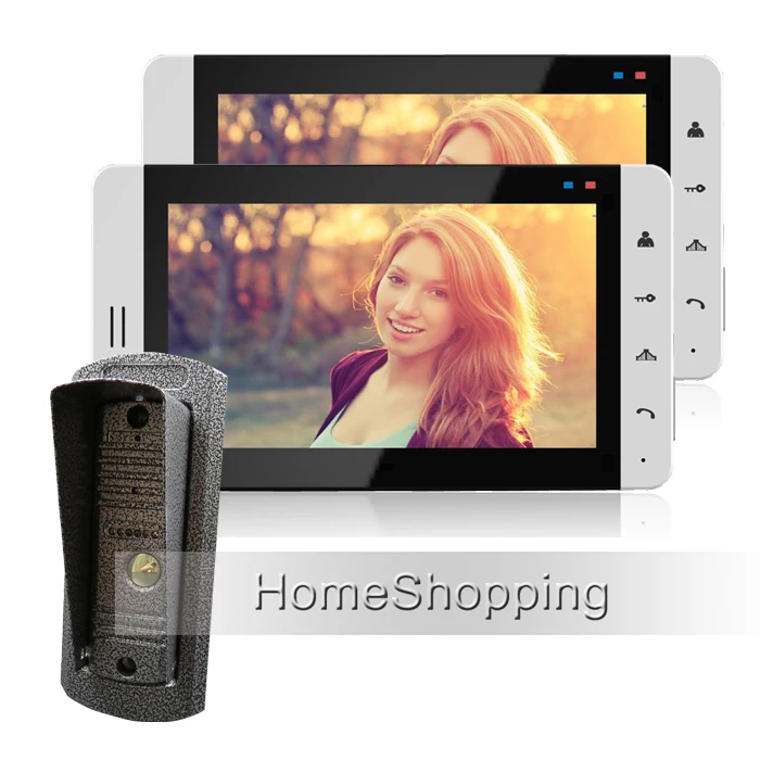 

New Wired 7" Color Touch Screen Video Door Phone Intercom Kit + 2 White Monitors + 1 Night Vision Doorbell Camera FREE SHIPPING