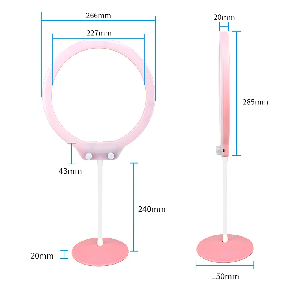ZOMEI 26 см 10 дюймов селфи светодиодный светильник-кольцо фотографический светильник ing камера видео гибкий для смартфона Youtube Live Makeup Studio
