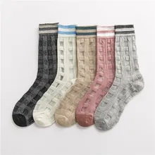 HUI GUAN/элегантные модные мягкие дышащие носки в Корейском стиле; милые женские носки в клетку; Лидер продаж; Модные женские носки с вырезами