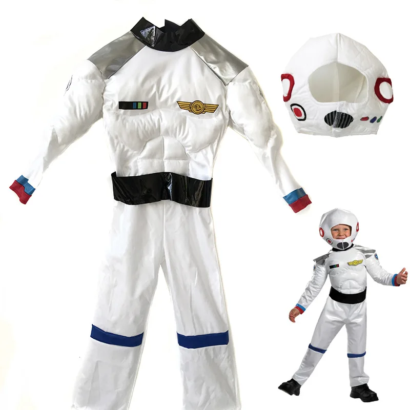 

Halloween Children Boys Spacesuit women astronaut costume men space suit white yellow clothes teenager clothing masquerade