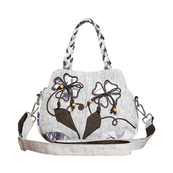 

Fashion National String Appliques Women shopping handbags!Nice Floral Embossing Lady Shoulder&Crossbody bags Hot Multi-use Bags