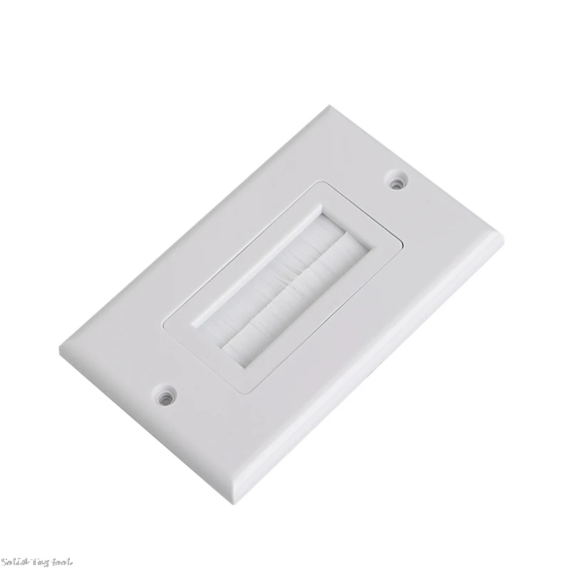

1 Single Gang Bristles Brush Wall Plate Port Insert Cover Outlet Mount Panel