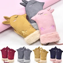 Зимняя теплая одежда для малышей; детские перчатки; варежки; милые детские Утепленные перчатки с рисунком птицы для мальчиков и девочек; теплые перчатки с длинными пальцами
