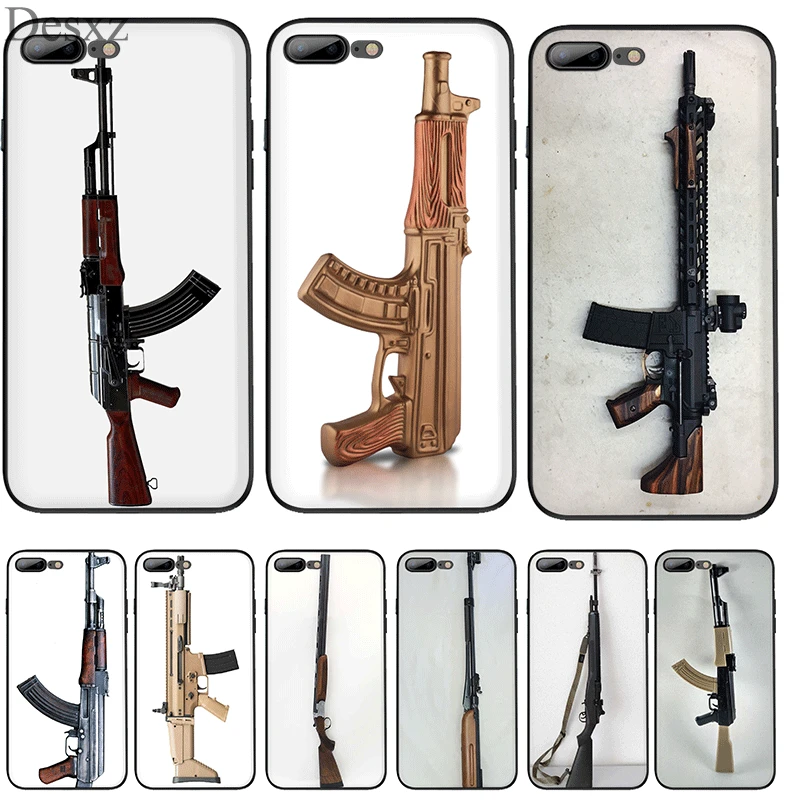 

Cell Phone Case Silicone TPU for iPhone 7 8 6 6s Plus iPhone 11 Pro X XS Max XR 5 5s SE Cover pistol rifle sniper rifle Shell