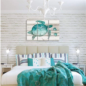 

Large Wall Art for Living Room Teal Sea Turtle Wall Decor