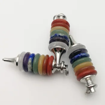 

Fashion Reiki chakra Healing crystal Pendant natural stone Wheels of Life Gems necklace multicolour charm for jewelry 4pcs/lot