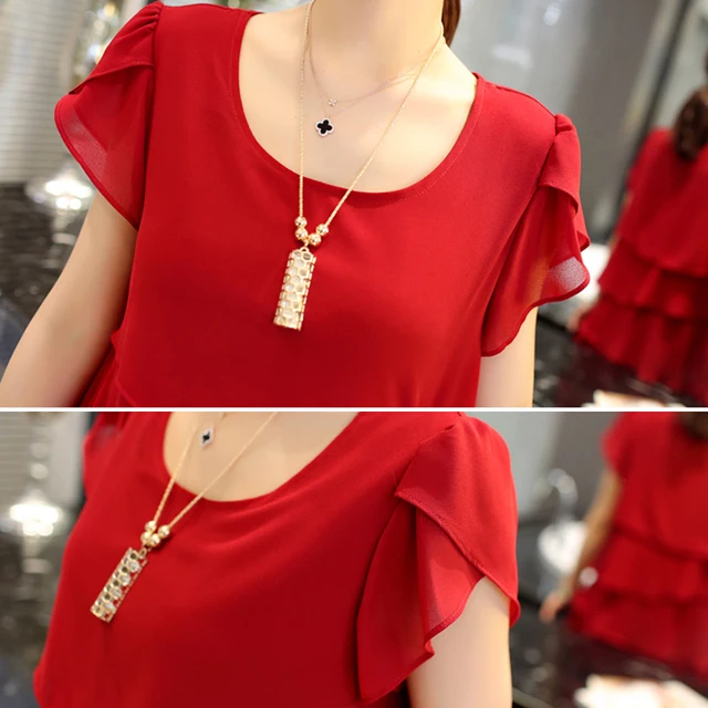 2021 New Women Plus Size 5XL Summer Dress Loose Chiffon Cascading Ruffle Red Dresses Causal Ladies Elegant Party Cocktail Short 5