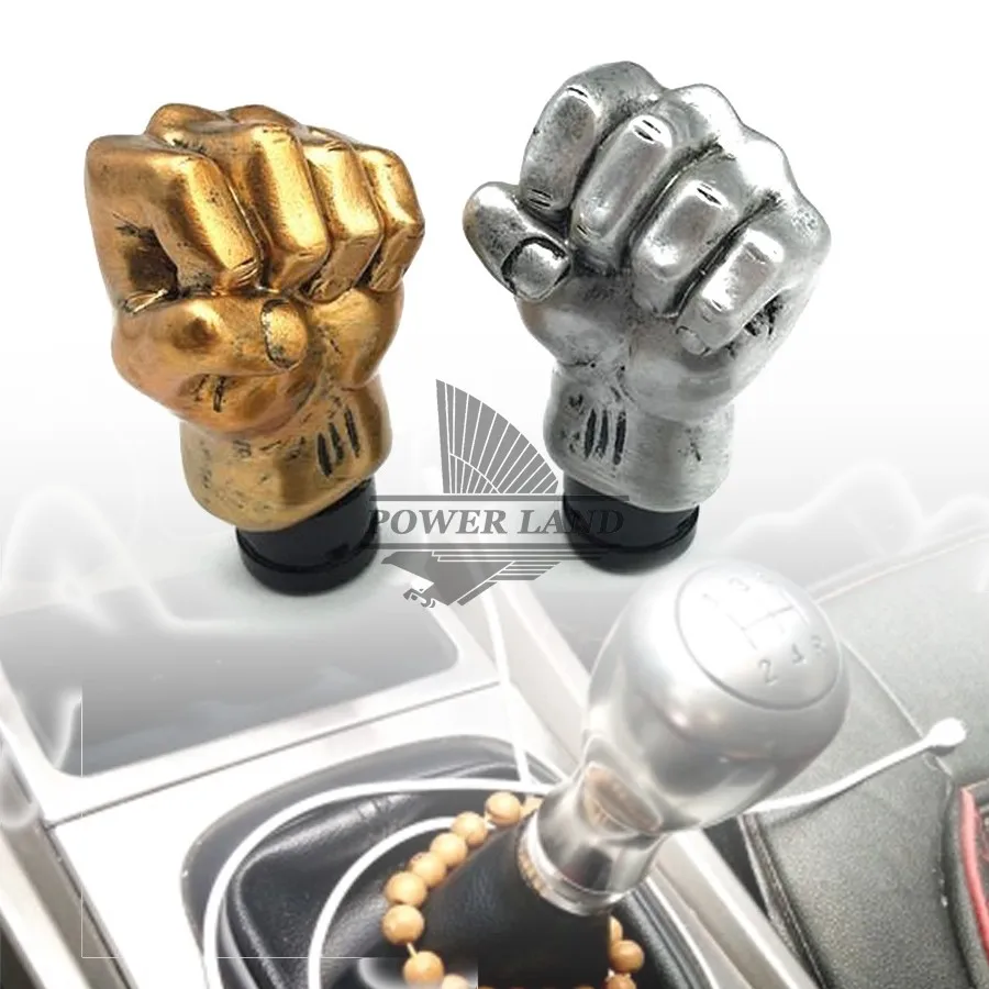 

1set Fist Shape Knob Auto Car Manual Transmission Gear Shift Head Shifter Lever Stick Resin Mud Silver/Gold Free Shipping