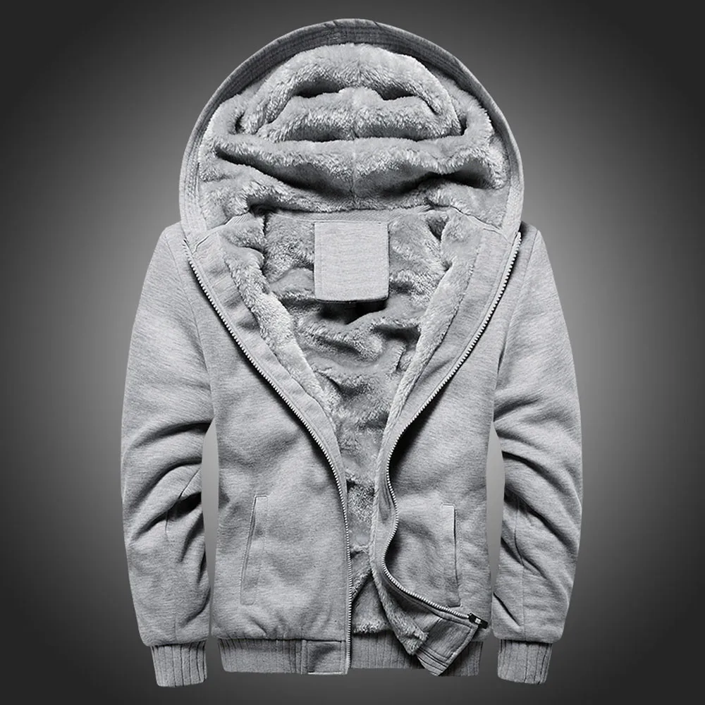 Jacket Men New Brand Winter Thick Warm Fleece Zipper Jacket Coat for Mens SportWear Tracksuit Male European Hoodies#30