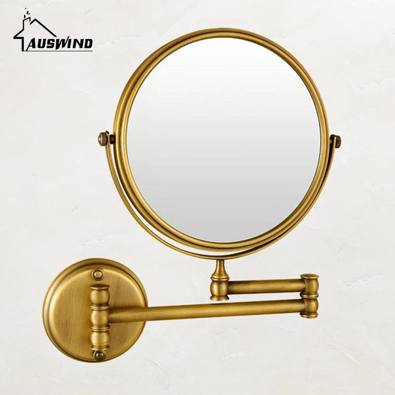 Античное зеркало для ванной комнаты твердый БАРСС винтажный настенный зеркало для ванной складной телескопический 2 горки 8 дюймов Зеркало для ванной комнаты
