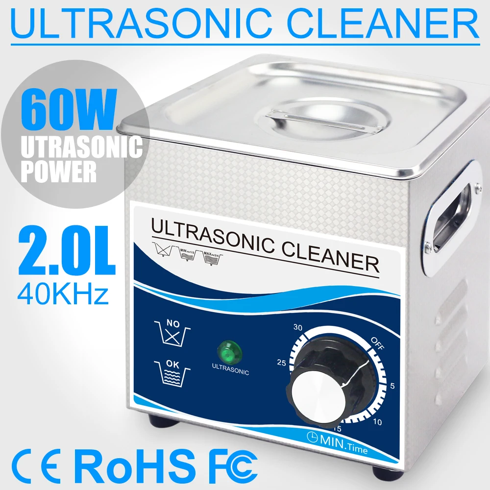 2L Ultrasonic Cleaner 60W Stainless Steel Bath 110V 220V 40khz Heater Washer Accessories Jewelry Earrings Circuit board Cleaning 2L Ultrasonic Cleaner 60W Stainless Steel Bath 110V 220V 40khz Heater Washer Accessories Jewelry Earrings Circuit board Cleaning