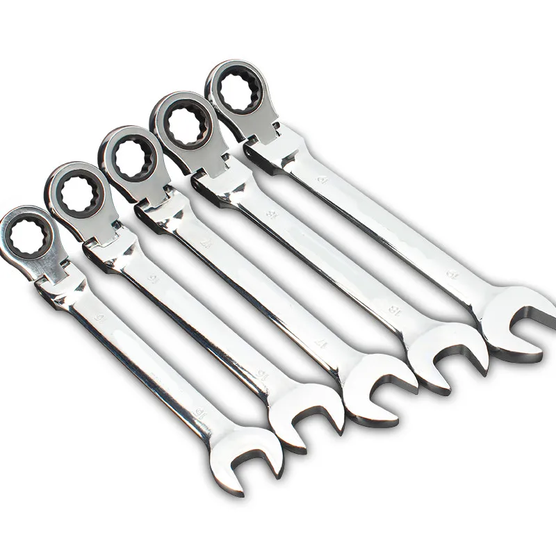 5pcs Adjustable Ratchet Wrench 2 in 1 Open Plum Wrench Flexible Head