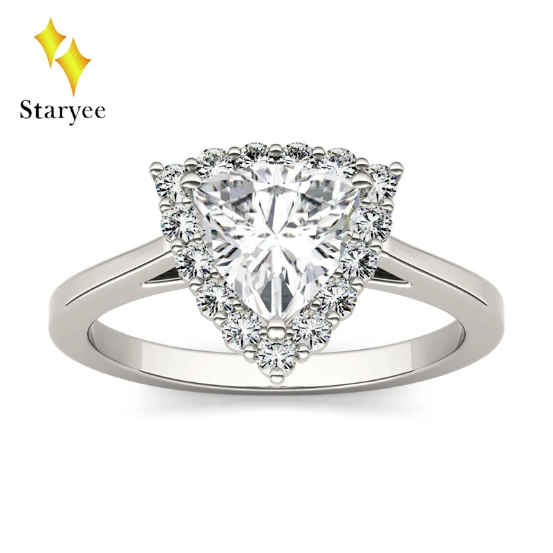 

Test Positive Moissanite Real 18K 750 Solid White Gold One Carat Lab Grown Diamond Engagement Ring For Women Bridal Jewelry