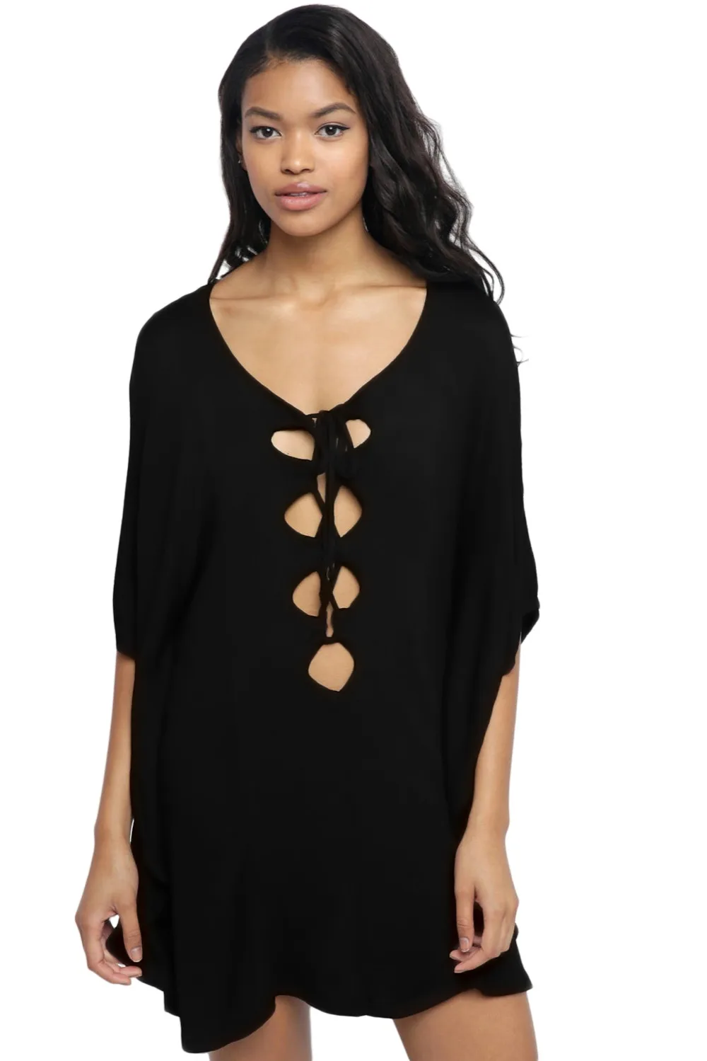 Black-Lace-up-Tie-Hollow-out-Poncho-Cover-up-LC420037-2-1