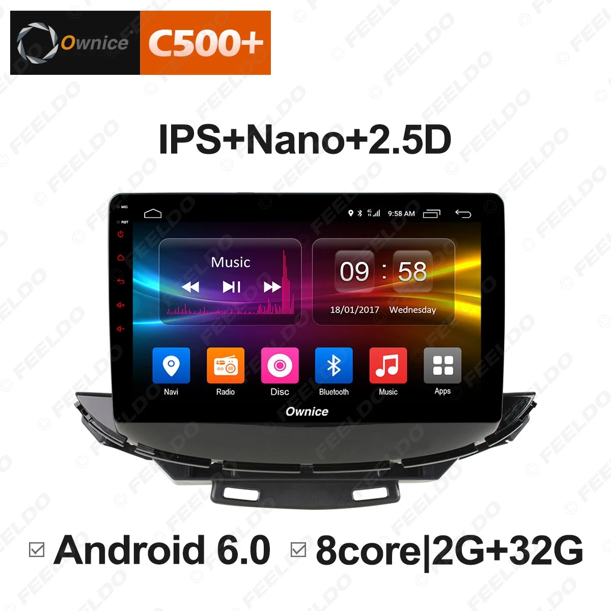 Discount FEELDO 9" Android 6.0 4-Core/DDR3 1G/16G/Support 4G Dongle Car Media Player With GPS/FM/AM RDS Radio Link/USB/SD For Trax 2017 2