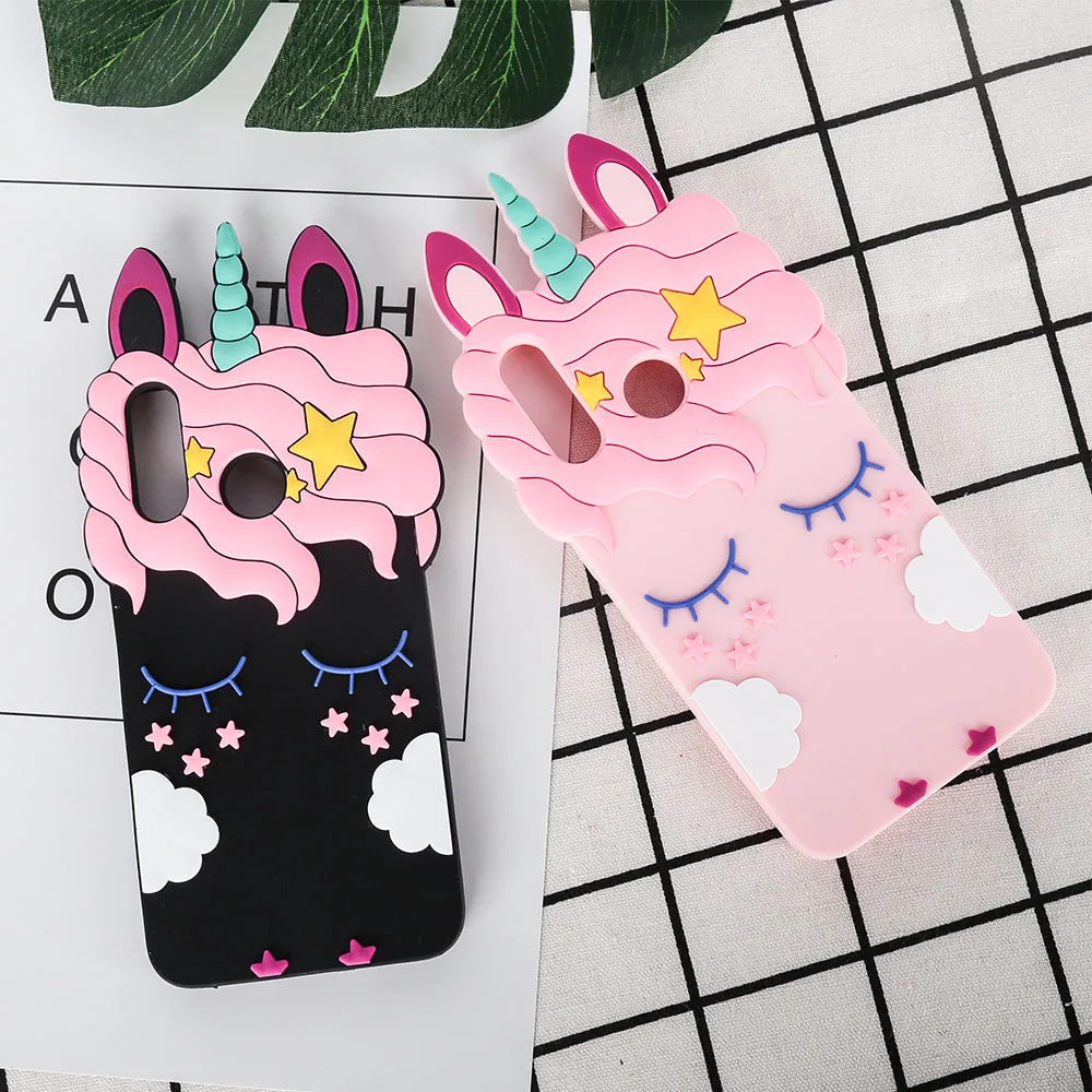 

3D Cute Cartoon Unicorn Horse Pink Case For Huawei P20 Lite P20Pro P10 P10Lite Mate 10 Lite Soft Rubber Silicone Phone Cover