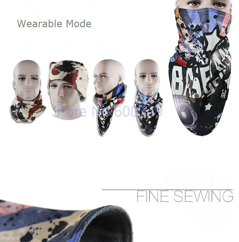 Outdoor Ski Snowboard Motorcycle Winter Warmer Sport Full Face Mask Pirates 3D Printed Triangular Scarf Skiing Mask (18)
