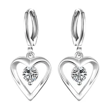 Pendientes de Gota Del Corazón de plata con AAA Circón Mujer Moda Joyería Día de San Valentín Regalos de Buena Calidad Precio Bajo Brincos feminino