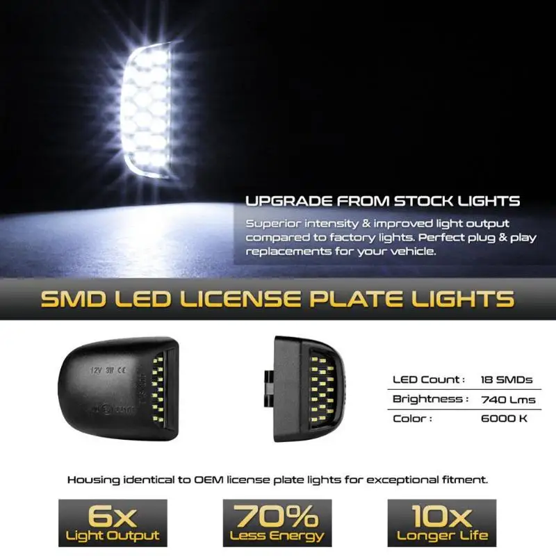 Для Chevy Silverado светодиодный фонарь номерного знака Лампа Avalanche 1999-2013 SMD набор внешние аксессуары номерной знак