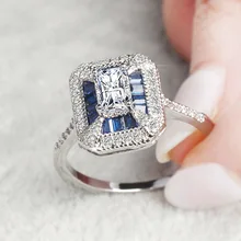 Свадебные 14 к золотые украшения квадратное сапфировое кольцо для женщин Перидот анилло голубой топаз драгоценный камень Bizuteria ювелирные кольца с бриллиантом
