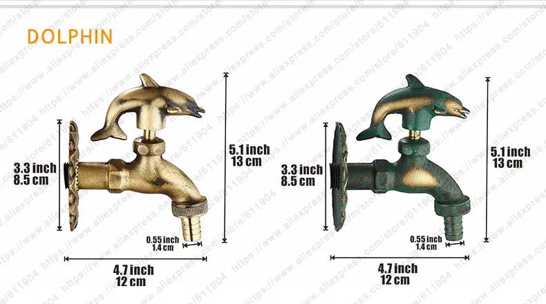 Декоративный античный латунный садовый открытый кран холодной воды-с набором латунных быстроразъемных для 1/" дюймового шланга
