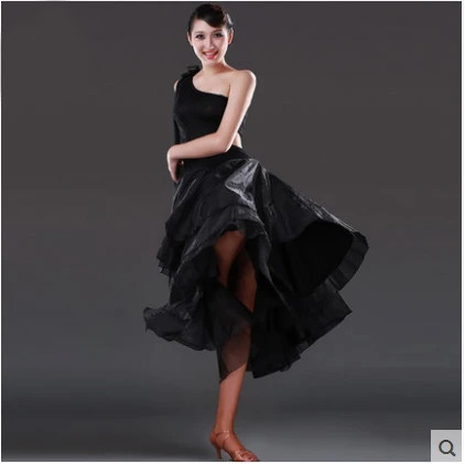 Sexy Standard Black Ballroom Dance Dresses for Women Size Waltz Tango Girls Modern Dance Skirt salsa robe jupe danse de salon
