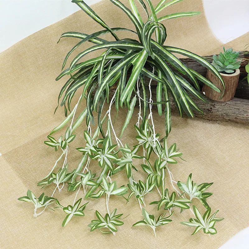 Flone Artificial Chlorophytum Plant Simulation Flower Vine Fake Plastic Plant Flower Bouquet Wedding Home Party Decor Art Floral (7)