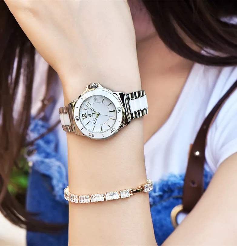 

Pagani Design Brand Fashion Watch Women Luxury White Ceramic Bracelet Analog Wristwatch Relogio Feminino Montre Relogio Clock