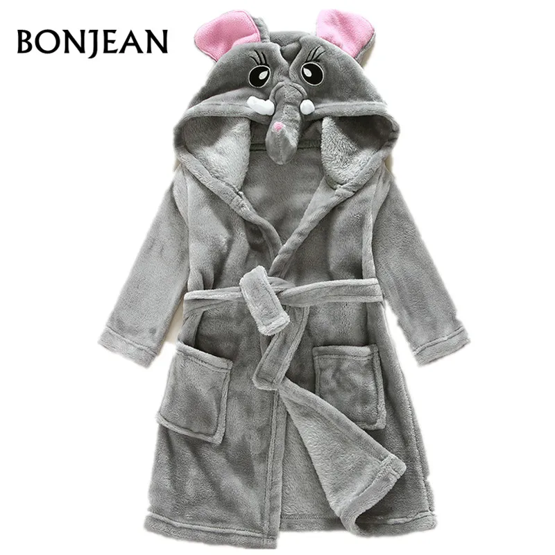 

High Quality Robes Cartoon Animals Children Flannel Girls Nightwear Clothes Costumes Soft Pajamas Kids Baby Clothes Homewear