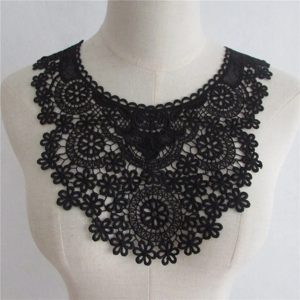 

New style black Embroidery Flower Fabric DIY Lace Collar Sewing Craft Neckline Decoration Clothing Supplies 1pcs sell YL664