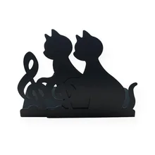 Забавный милый кот, примечание, железная подставка для книг, держатель для книг, декоративные аксессуары для офиса, уголок радости