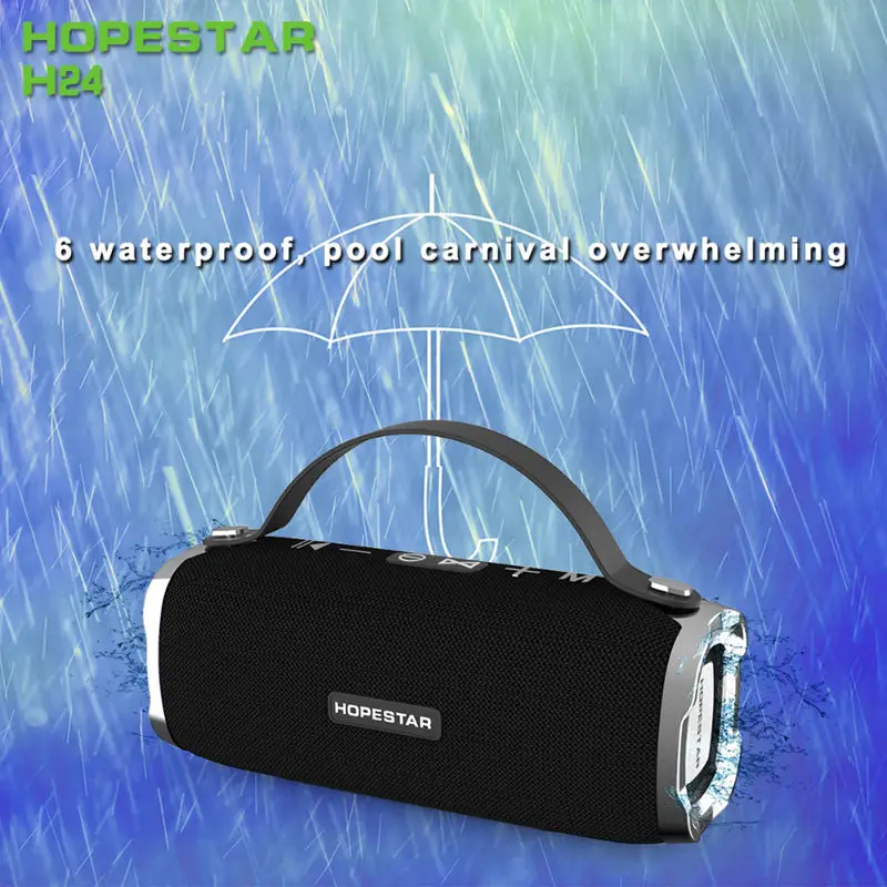 Hopestar H24 Портативный беспроводной Bluetooth динамик 10 Вт на открытом воздухе водонепроницаемый полный спектр стерео громкий динамик Альпинизм динамик s