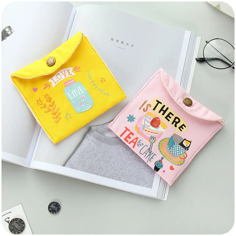 1 Ps Fashion Brief Cute Colourful Design Earphone Coin Data Line Sanitary Towel Home Office Drawer Organizers Storage Bag